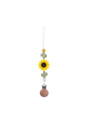 Baby Toddler Baby Doll Pacifier Silicone Cactus Sunflower Soother Nipple Clip Chain Strap Holder Chew Teether Toy Teething