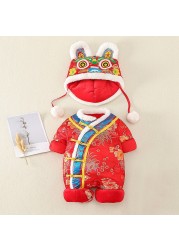 Winter Newborn Baby Romper Boy Girl Traditional Chinese Clothes New Year Costume Party Outfits Infant Rompers Jumpsuit for 0-18M