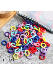 Baby Girl Little Hair Bands Toddler Children Headbands Colorful Elastic Hair Tie Nylon Scrunchie Hair Rope 50/100pcs Hair Accessories