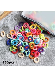 Baby Girl Little Hair Bands Toddler Children Headbands Colorful Elastic Hair Tie Nylon Scrunchie Hair Rope 50/100pcs Hair Accessories