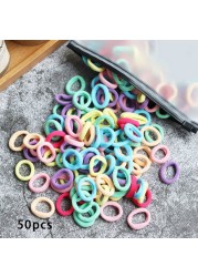 Baby Girl Little Hair Bands Toddler Children Headbands Colorful Elastic Hair Tie Nylon Scrunchie Hair Rope 50/100pcs Hair Accessories