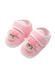 Baywell Newborn Baby Boys Girls Crib Sneakers Soft Anti-Slip Sole Toddler Warm Fluffy Casual Shoes Cartoon First Walker 0-18M