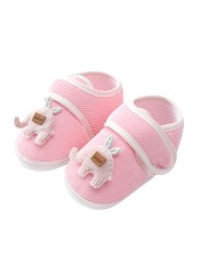 Baywell Newborn Baby Boys Girls Crib Sneakers Soft Anti-Slip Sole Toddler Warm Fluffy Casual Shoes Cartoon First Walker 0-18M