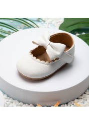 New Baby Boys Girls Leather Rubber Anti-slip First Walkers Baby Shoes Newborn Baby Girls Shoes