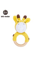 Let's Make Baby Bath Toy Set Double Sided Cotton Blanket Wooden Rattle Bracelet Crochet Toys Baby Birth Gift Products For Kids