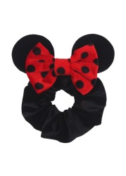 Little Girls Hair Band Kids Mickey Minnie Soft Hair Bow Children Sequin Velvet Ponytail Holders Baby No Damage Rubber Hair Tie