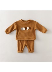 Fashion Baby Clothes Set Spring Baby Boy Girl Casual Tops Loose Sweater Trousers 2pcs Newborn Baby Boy Clothes Outfits