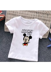 Baby Donald Duck T-shirt Cute Cartoon Print T-shirt Summer White O-Neck Short Sleeve Baby Boys Girls Clothes Baby Clothes