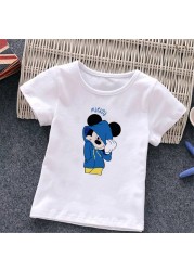 Baby Donald Duck T-shirt Cute Cartoon Print T-shirt Summer White O-Neck Short Sleeve Baby Boys Girls Clothes Baby Clothes