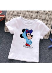 Baby Donald Duck T-shirt Cute Cartoon Print T-shirt Summer White O-Neck Short Sleeve Baby Boys Girls Clothes Baby Clothes