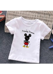 Baby Donald Duck T-shirt Cute Cartoon Print T-shirt Summer White O-Neck Short Sleeve Baby Boys Girls Clothes Baby Clothes