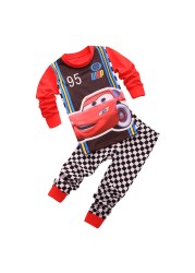 Autumn Children's Spider Set Kids Sleepers Boys Girls Super Hero Cartoon Long Sleeve Pajama Anna Elsa Sleepwear 2-7T Christmas Gift