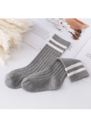 1-12 Years Teenage Kids Boys Toddlers Girls Socks Knee High Long Soft Cotton Baby Socks Stripped Children Socks School Clothes