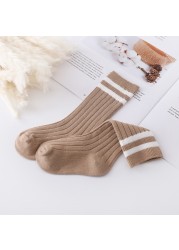 1-12 Years Teenage Kids Boys Toddlers Girls Socks Knee High Long Soft Cotton Baby Socks Stripped Children Socks School Clothes