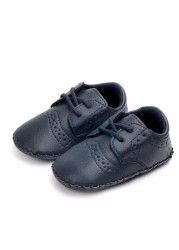 New Baby Shoes Retro Leather Boy Girl Baby Shoes Rubber Sole Anti-slip First Walkers Newborn Infant Moccasins Crib Shoes