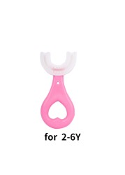 Infant Children Toothbrush 360 Degree U-Shape Oral Cleaning Silicone Brushing Kids Teeth Dental Care Hand-Version