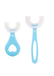 Infant Children Toothbrush 360 Degree U-Shape Oral Cleaning Silicone Brushing Kids Teeth Dental Care Hand-Version