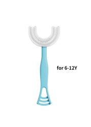 Infant Children Toothbrush 360 Degree U-Shape Oral Cleaning Silicone Brushing Kids Teeth Dental Care Hand-Version