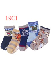 5 Pairs Non-slip Cute Cartoon Children Socks Spring Autumn Cotton Warm Breathable Boys Girls Absorb Sweat Sock for 0-8 Years