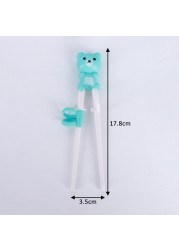 1pc cute cartoon baby beginner training chopsticks food grade silicone animal pattern baby learning chopsticks