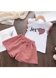 Kids Girls Clothing Sets Summer New Style Brand Baby Girls Clothes Short Sleeve T-shirt + Pant Dress 2pcs Children Clothing Suits