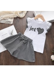 Kids Girls Clothing Sets Summer New Style Brand Baby Girls Clothes Short Sleeve T-shirt + Pant Dress 2pcs Children Clothing Suits