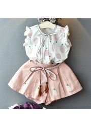 Kids Girls Clothing Sets Summer New Style Brand Baby Girls Clothes Short Sleeve T-shirt + Pant Dress 2pcs Children Clothing Suits