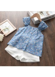 Kids Girls Clothing Sets Summer New Style Brand Baby Girls Clothes Short Sleeve T-shirt + Pant Dress 2pcs Children Clothing Suits