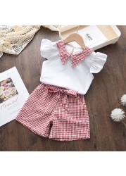 Kids Girls Clothing Sets Summer New Style Brand Baby Girls Clothes Short Sleeve T-shirt + Pant Dress 2pcs Children Clothing Suits