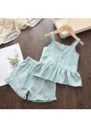 Kids Girls Clothing Sets Summer New Style Brand Baby Girls Clothes Short Sleeve T-shirt + Pant Dress 2pcs Children Clothing Suits