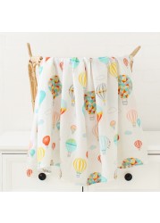 baby muslin swaddle blanket newborn beige print baby blanket infant wrap 70% bamboo 30% cotton spring summer