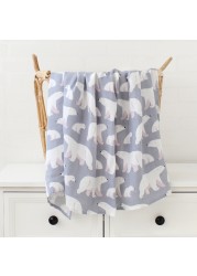 baby muslin swaddle blanket newborn beige print baby blanket infant wrap 70% bamboo 30% cotton spring summer