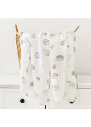 baby muslin swaddle blanket newborn beige print baby blanket infant wrap 70% bamboo 30% cotton spring summer