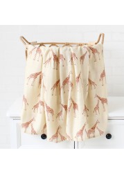 baby muslin swaddle blanket newborn beige print baby blanket infant wrap 70% bamboo 30% cotton spring summer