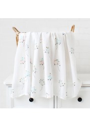 baby muslin swaddle blanket newborn beige print baby blanket infant wrap 70% bamboo 30% cotton spring summer