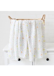 baby muslin swaddle blanket newborn beige print baby blanket infant wrap 70% bamboo 30% cotton spring summer