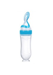 Newborn Baby Feeding Bottle 90ml Silicone Squeeze Spoon Milk Bottle Baby Training Nutrition Supplement