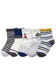 5 Pairs Cute Cartoon Kids Socks Autumn Winter Warm Baby Boys Girls Socks Soft Cotton Toddler Baby Children Socks 1-12 Years