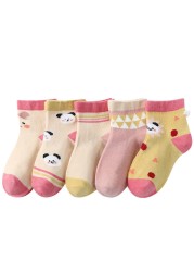 5 Pairs Cute Cartoon Kids Socks Autumn Winter Warm Baby Boys Girls Socks Soft Cotton Toddler Baby Children Socks 1-12 Years