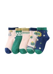 5 Pairs Cute Cartoon Kids Socks Autumn Winter Warm Baby Boys Girls Socks Soft Cotton Toddler Baby Children Socks 1-12 Years