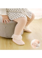 Baby Tights Infant Girl Newborn Kids Pantyhose Lace Bow Flower Tights Kids Stockings Summer Mesh Tights Toddler