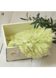 High Quality Wool Blanket Newborn Baby Photography Backdrop Soft Australia Fleece Mat Basket Filler Photo Props Hand Made