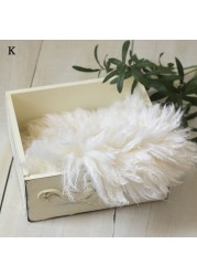 High Quality Wool Blanket Newborn Baby Photography Backdrop Soft Australia Fleece Mat Basket Filler Photo Props Hand Made