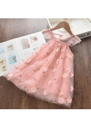 Keelorn Girls Dress Summer 2022 Kids Clothes Sleeveless Hollow Out Baby Princess Dresses For Baby Clothes Vestidos 2-7Y