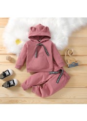 Spring Autumn Children Cotton Clothing Suit Baby Boys Girls Clothes Kids Sport Hoodies Pants 2pcs/sets Fashion Toddler Tracksuits