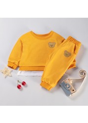 Spring Autumn Children Cotton Clothing Suit Baby Boys Girls Clothes Kids Sport Hoodies Pants 2pcs/sets Fashion Toddler Tracksuits