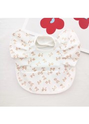 Waterproof Baby Food Eating Baby Bibs PU Cartoon Smock For Babies Feeding Clothes Sleeveless Bib With Pocket Newborn Baby Bib