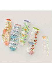 MILANCEL 2022 Summer Baby Socks Children Mesh Socks Girls Floral Socks Boys Socks