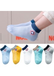 Soft Cotton Children Socks Cute Cartoon Casual Boys Socks Thin Mesh Summer 5pairs/lot Kids Socks Sport Baby Boy Socks 1-12 Years