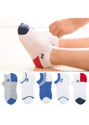 Soft Cotton Children Socks Cute Cartoon Casual Boys Socks Thin Mesh Summer 5pairs/lot Kids Socks Sport Baby Boy Socks 1-12 Years